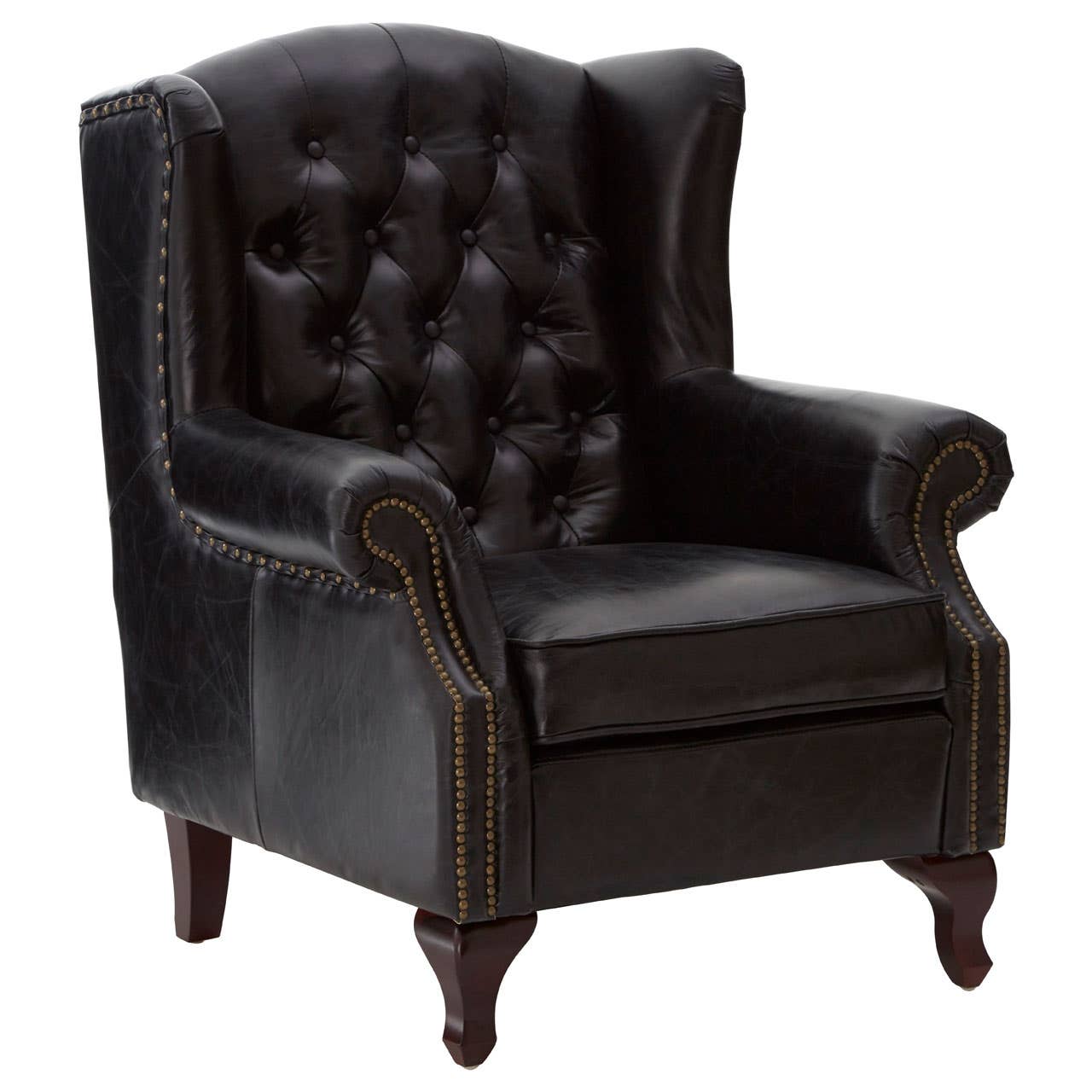 Heritage Leather Wingback Armchair