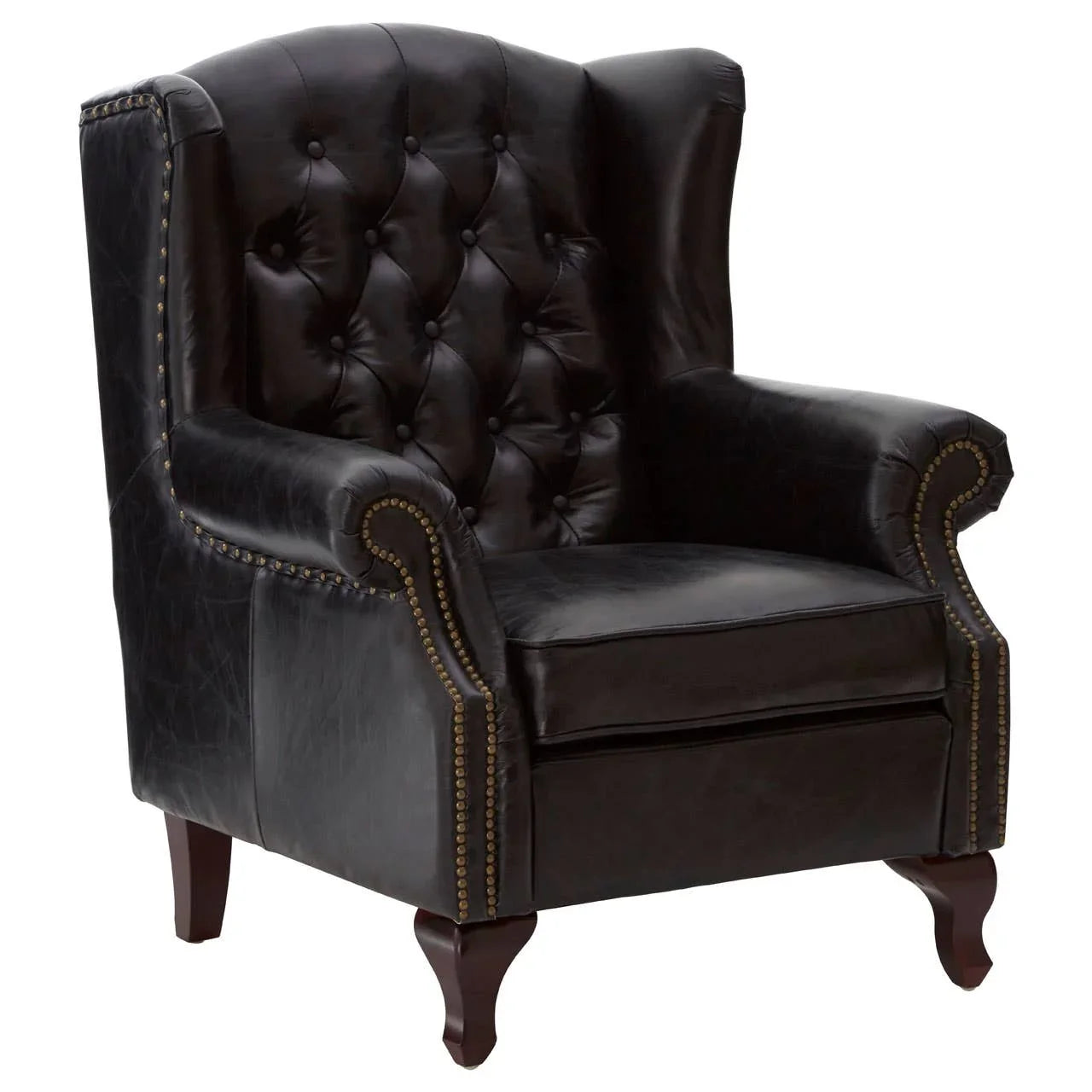 Heritage Leather Wingback Armchair