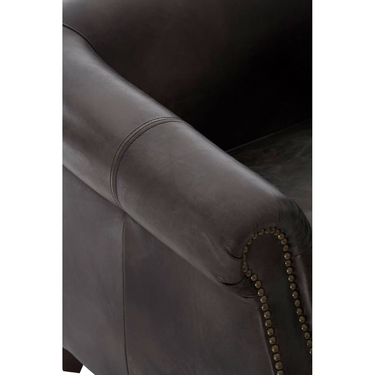 Sleek Grey Leather Armchair