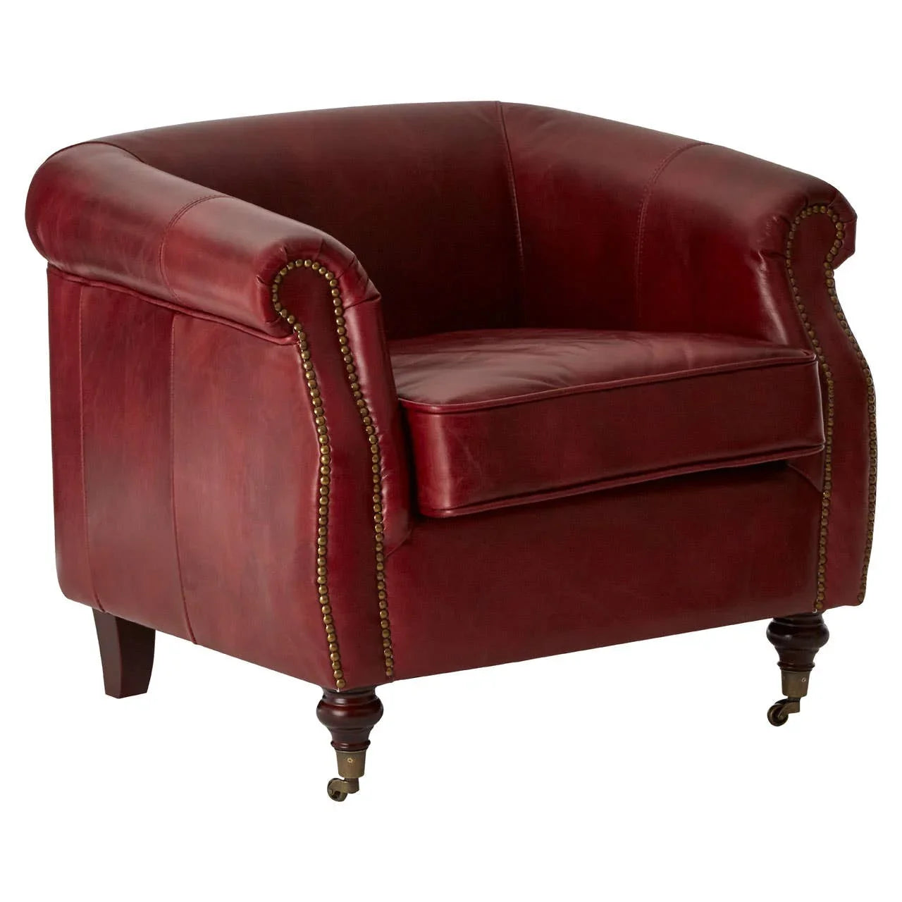 Luxe Red Leather Armchair