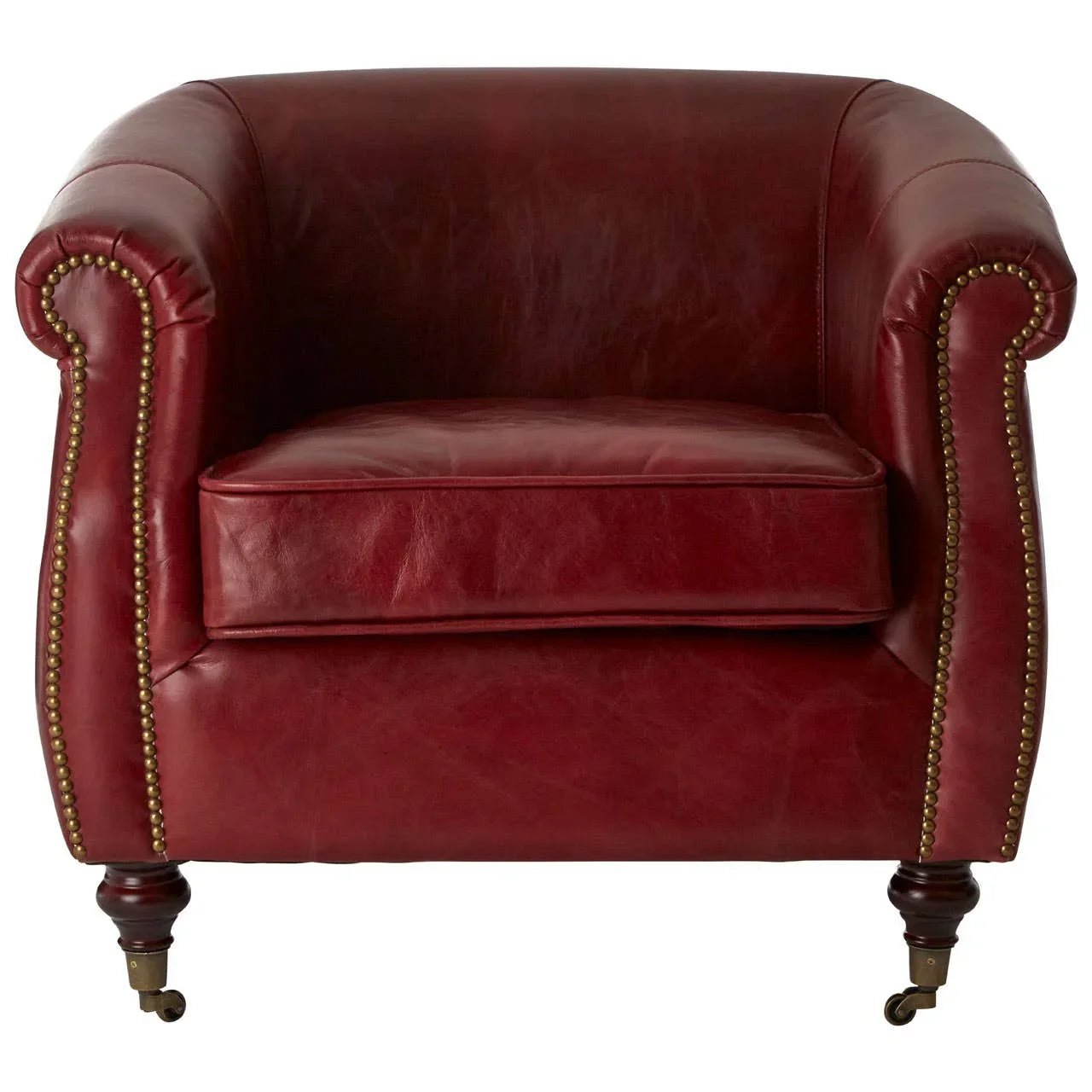 Luxe Red Leather Armchair