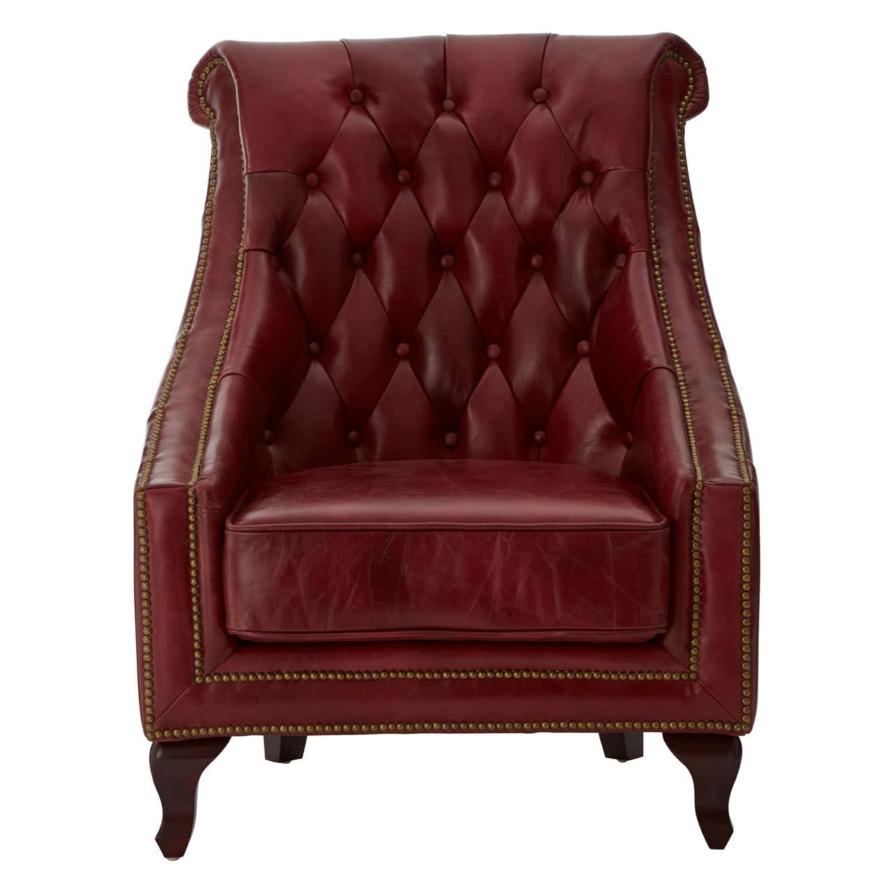 Luxe Red Leather Armchair