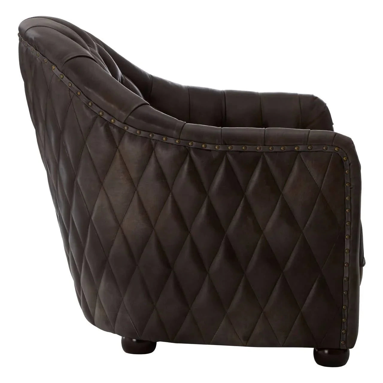 Luxe Grey Button Tufted Armchair