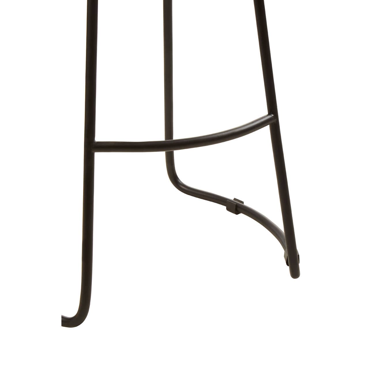 Rustic Oak Metal Bar Stool