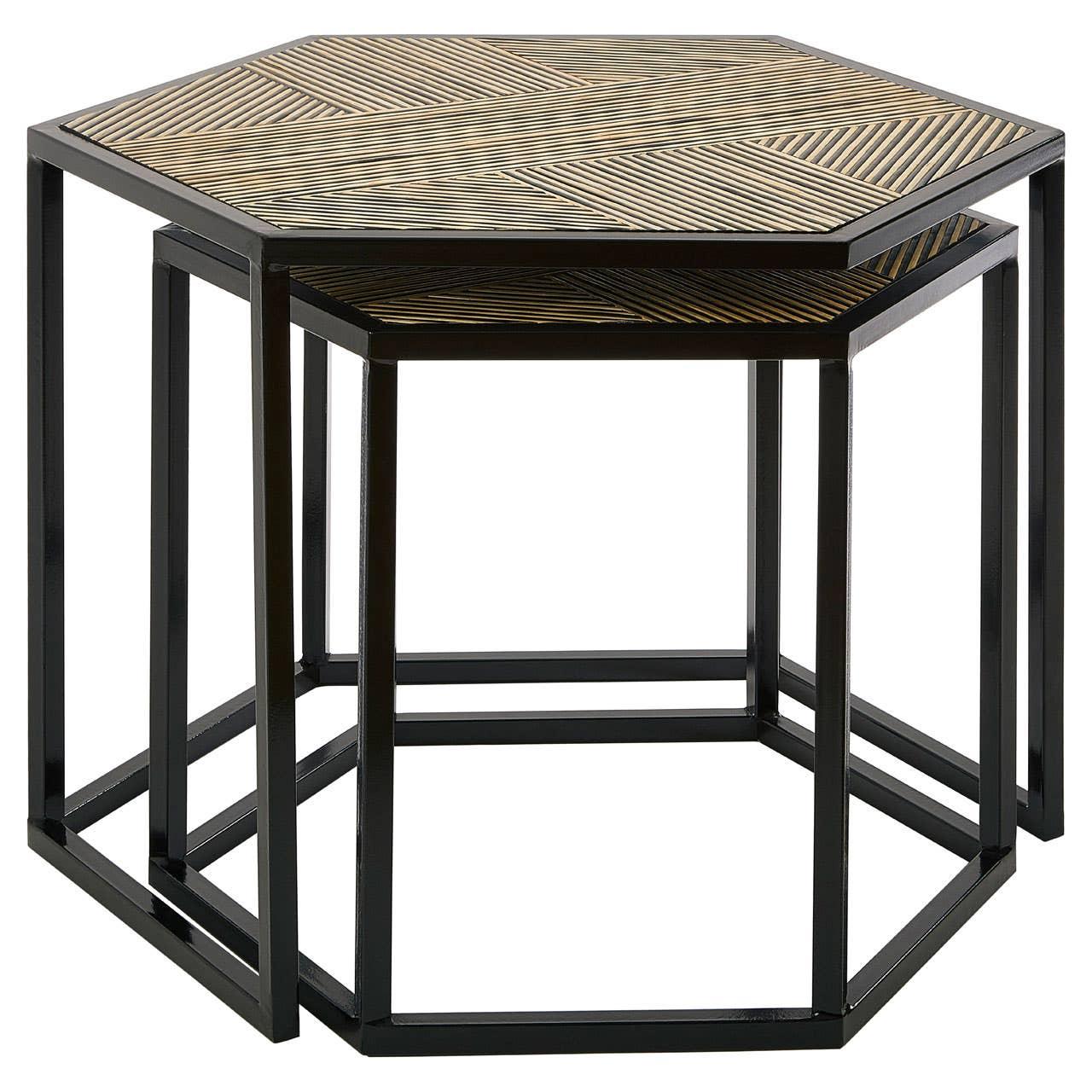 Bamboo Hex Side Tables
