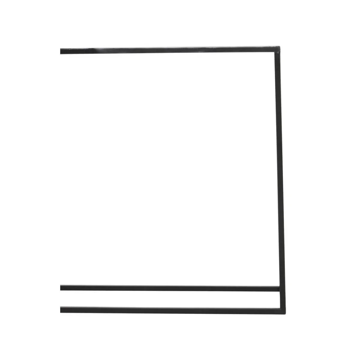 Black metal table leg frame with modern minimalist design on white background
