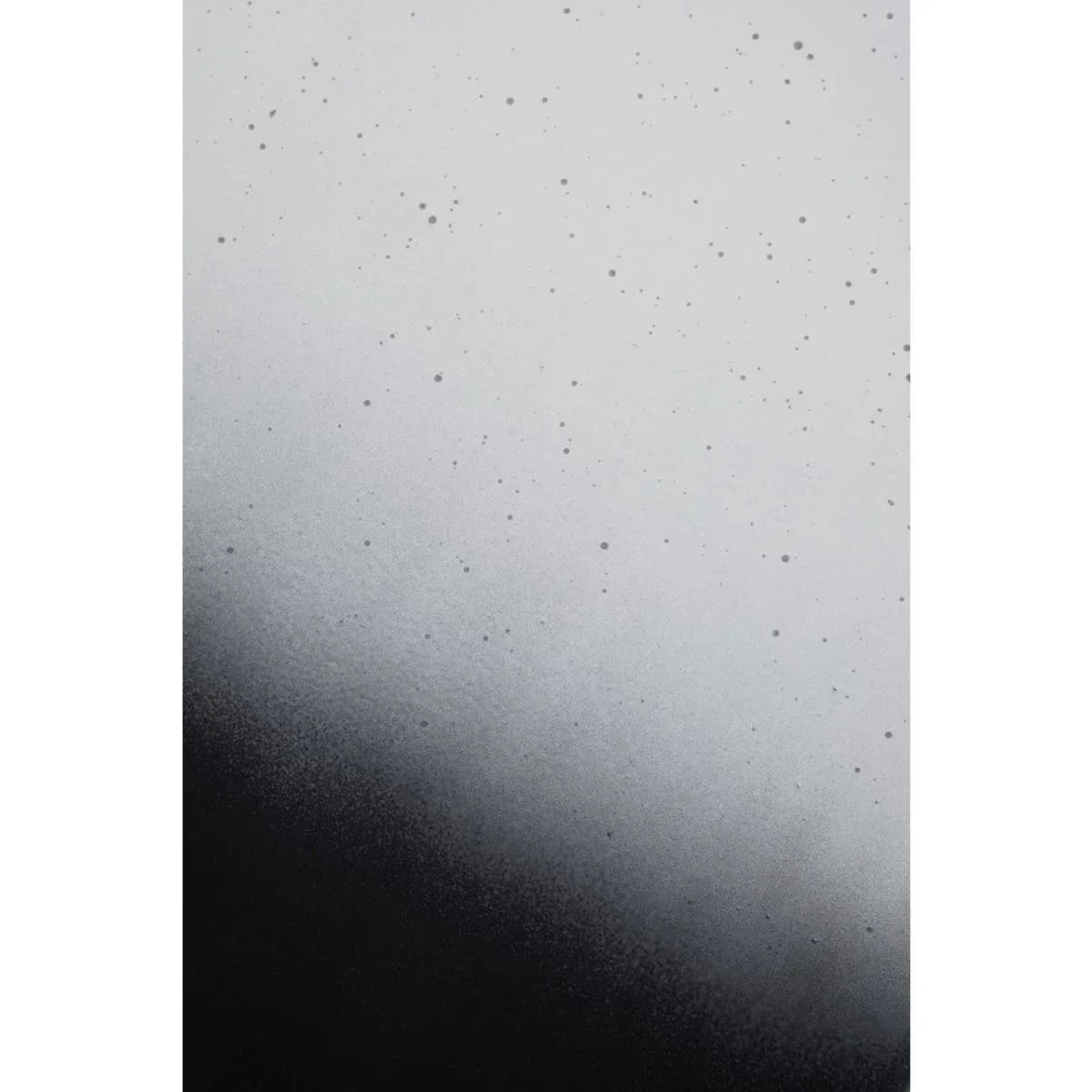 Black and white abstract wall art print with speckled gradient design