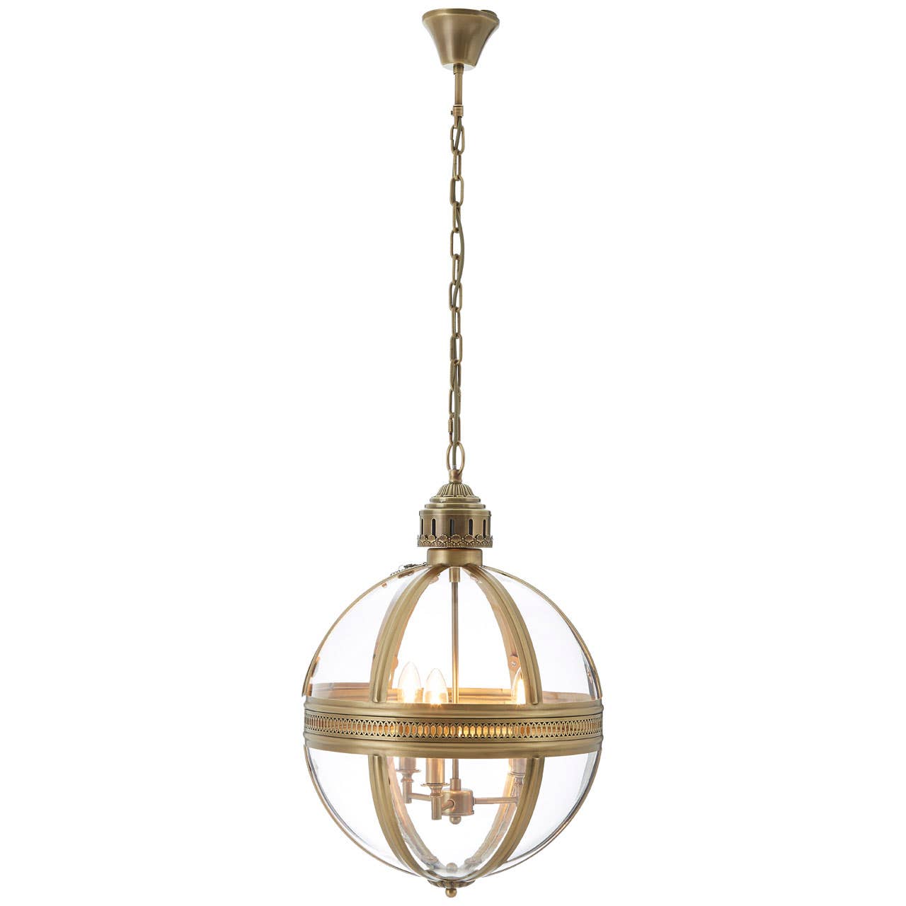 Ornate Brass Pendant Light