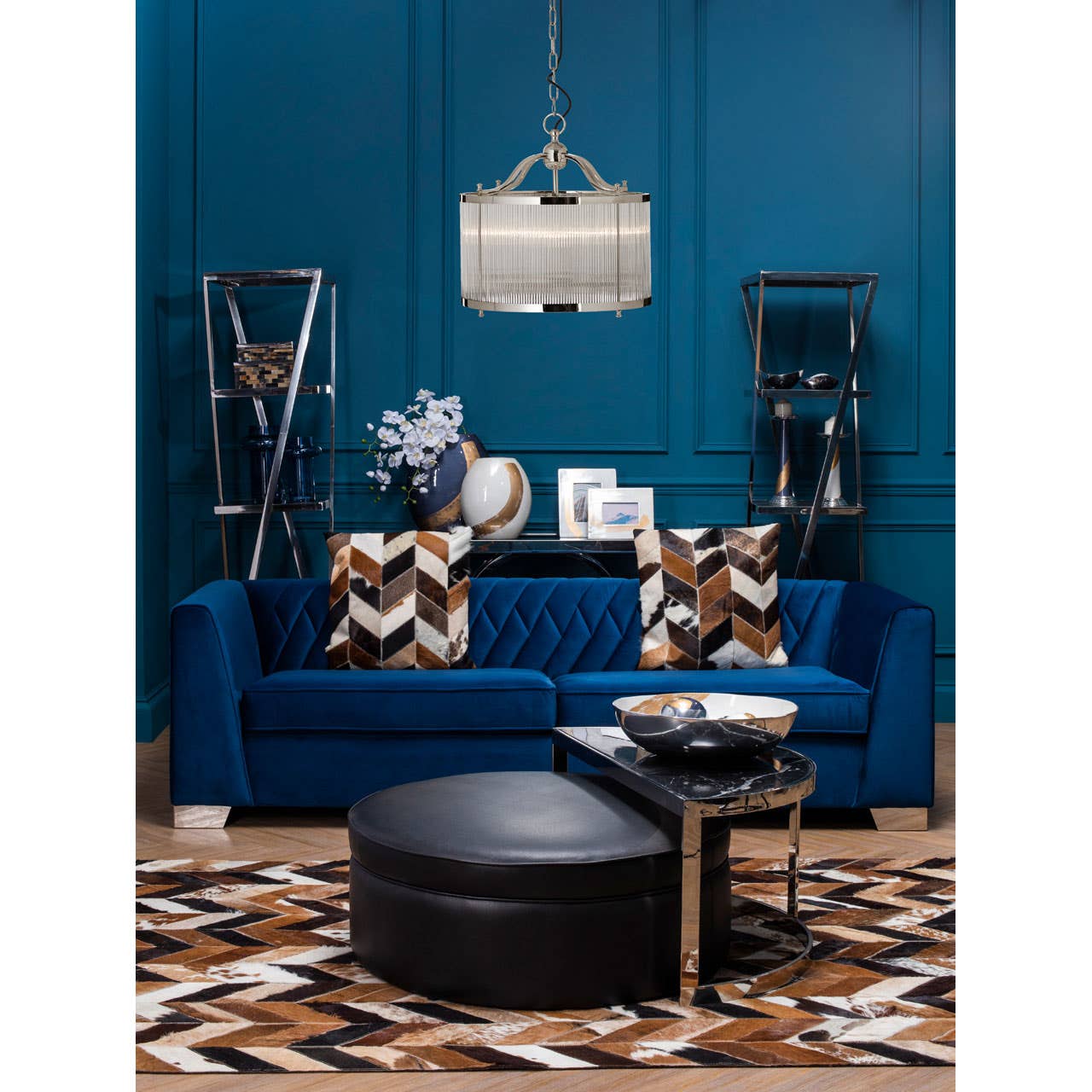 Modern Nickel Pendant Light