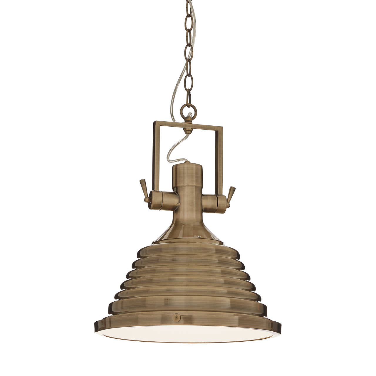 Stepped Brass Pendant Light