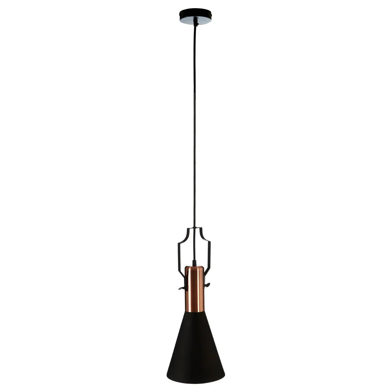 Argo Small Pendant Light in Black and Copper.