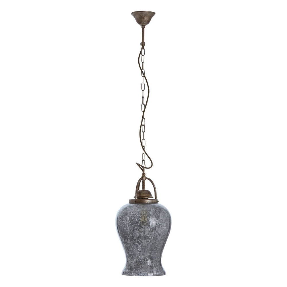 Rustic Silver Glass Pendant Light