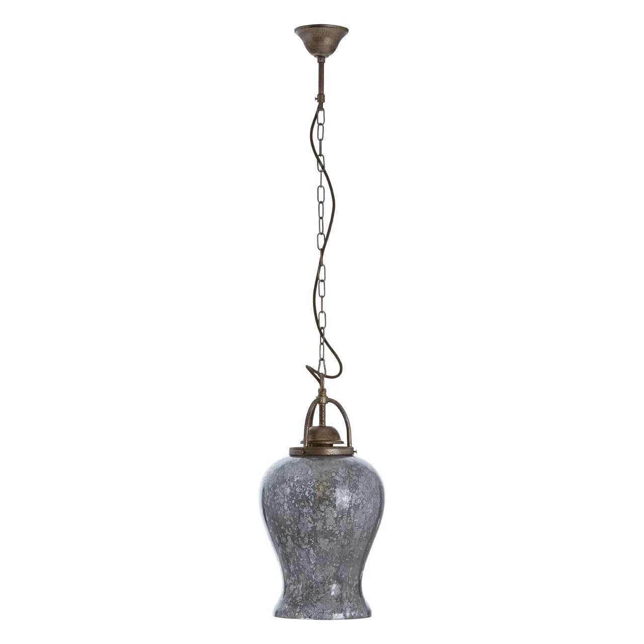 Rustic Silver Glass Pendant Light
