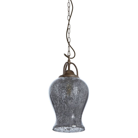 Rustic Silver Glass Pendant Light
