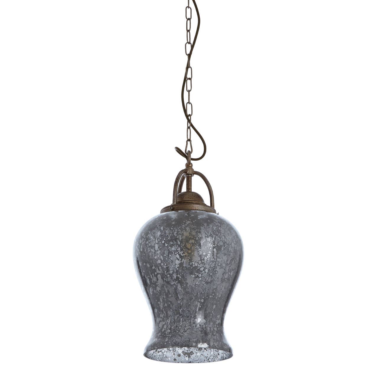 Rustic Silver Glass Pendant Light