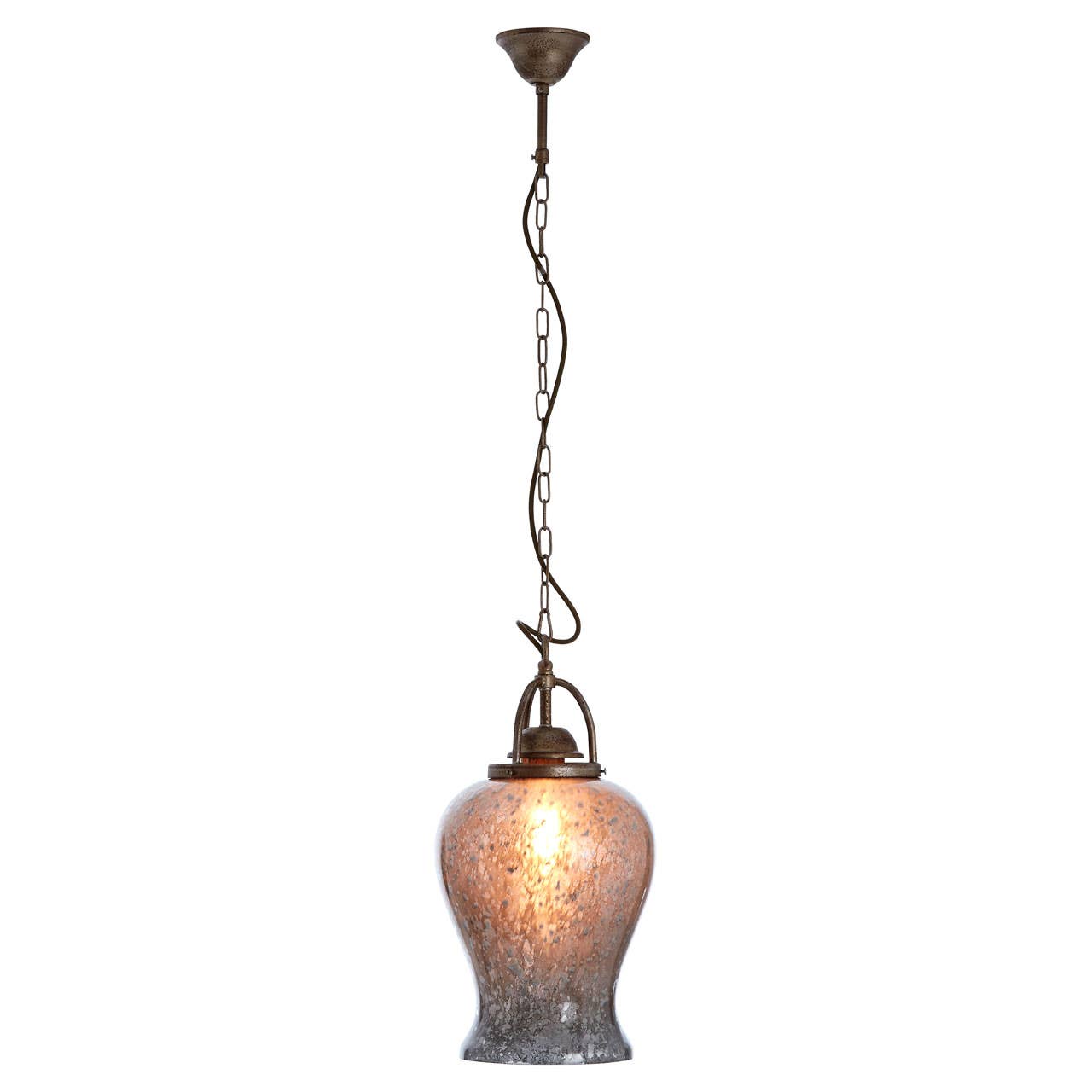 Rustic Silver Glass Pendant Light
