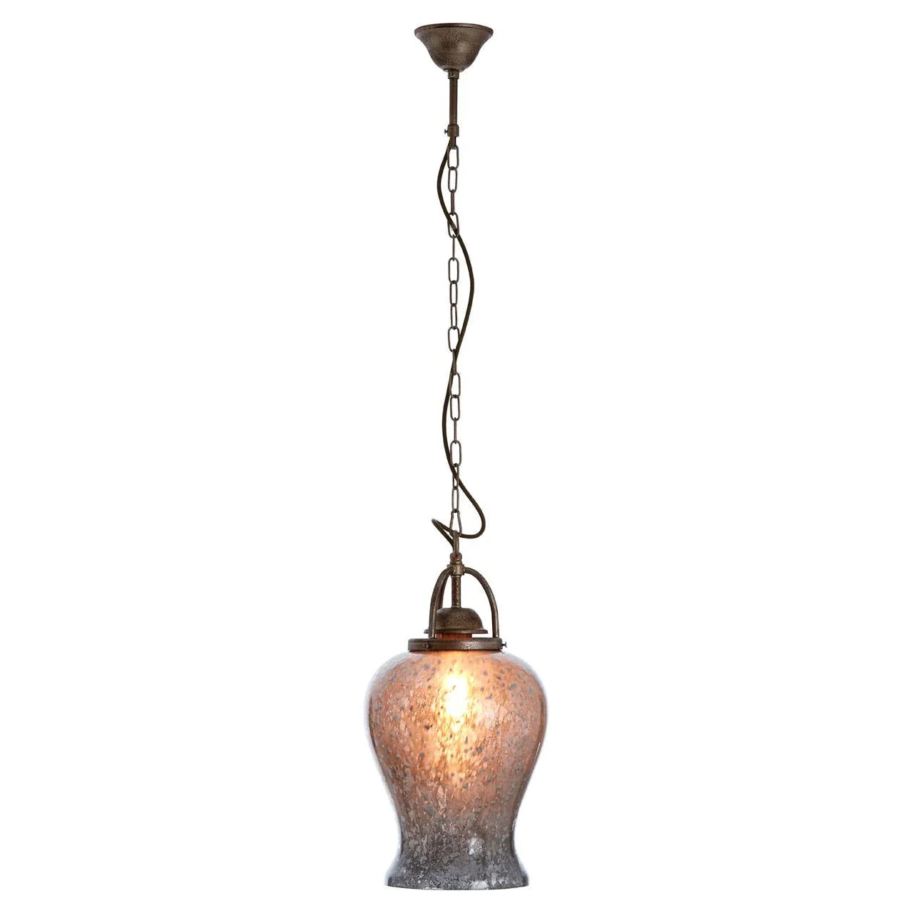 Rustic Silver Glass Pendant Light