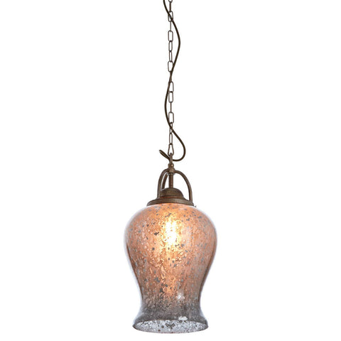 Rustic Silver Glass Pendant Light