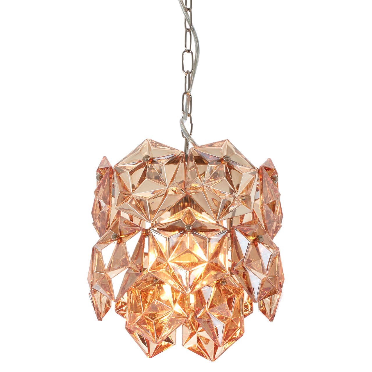 Amber Glass Chandelier Glow