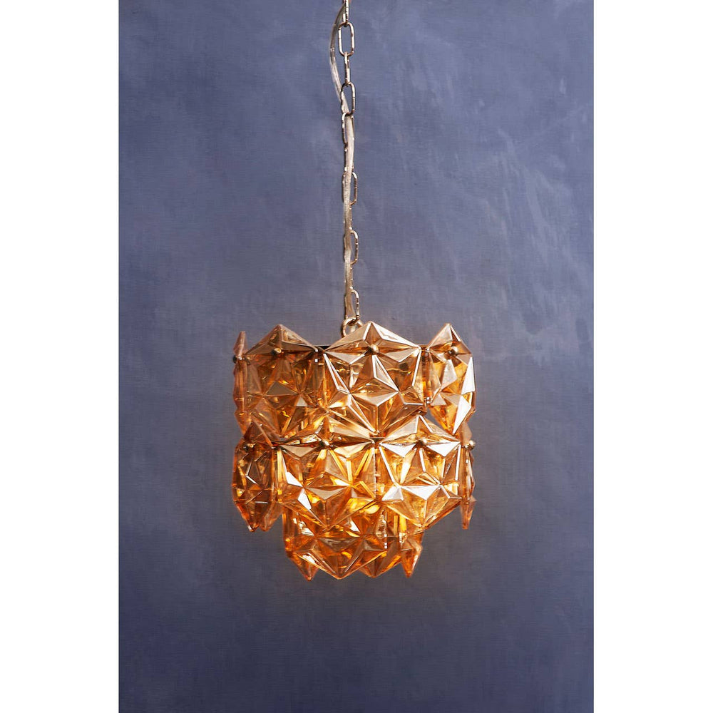 Amber Glass Chandelier Glow