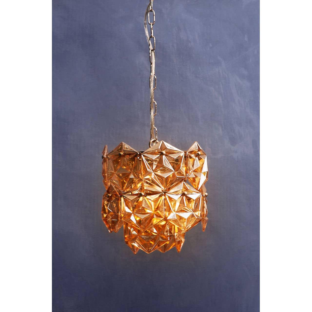 Amber Glass Chandelier Glow