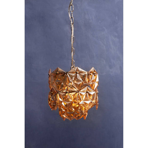 Amber Glass Chandelier Glow