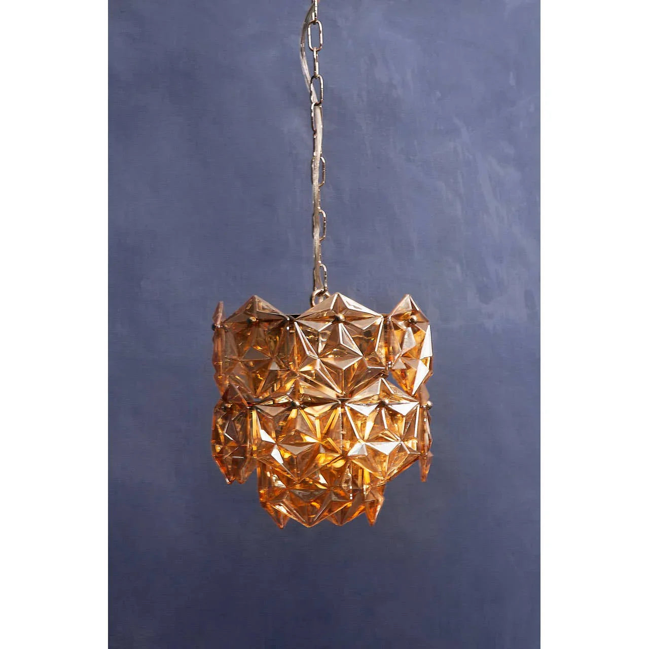 Amber Glass Chandelier Glow