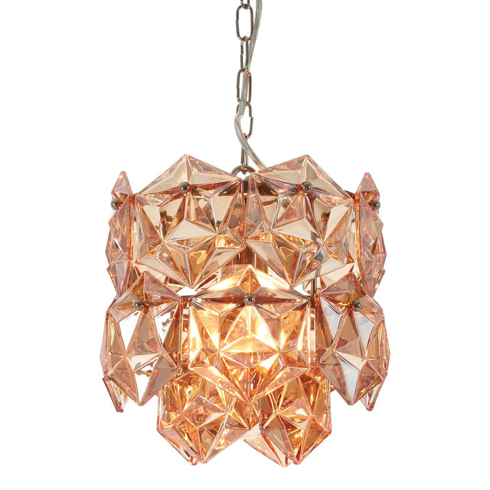 Amber Glass Chandelier Glow