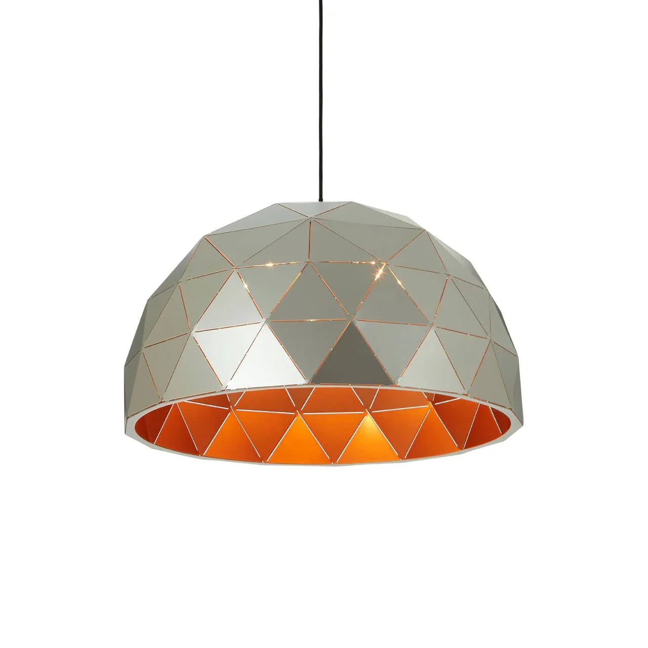Modern Silver Dome Pendant Light