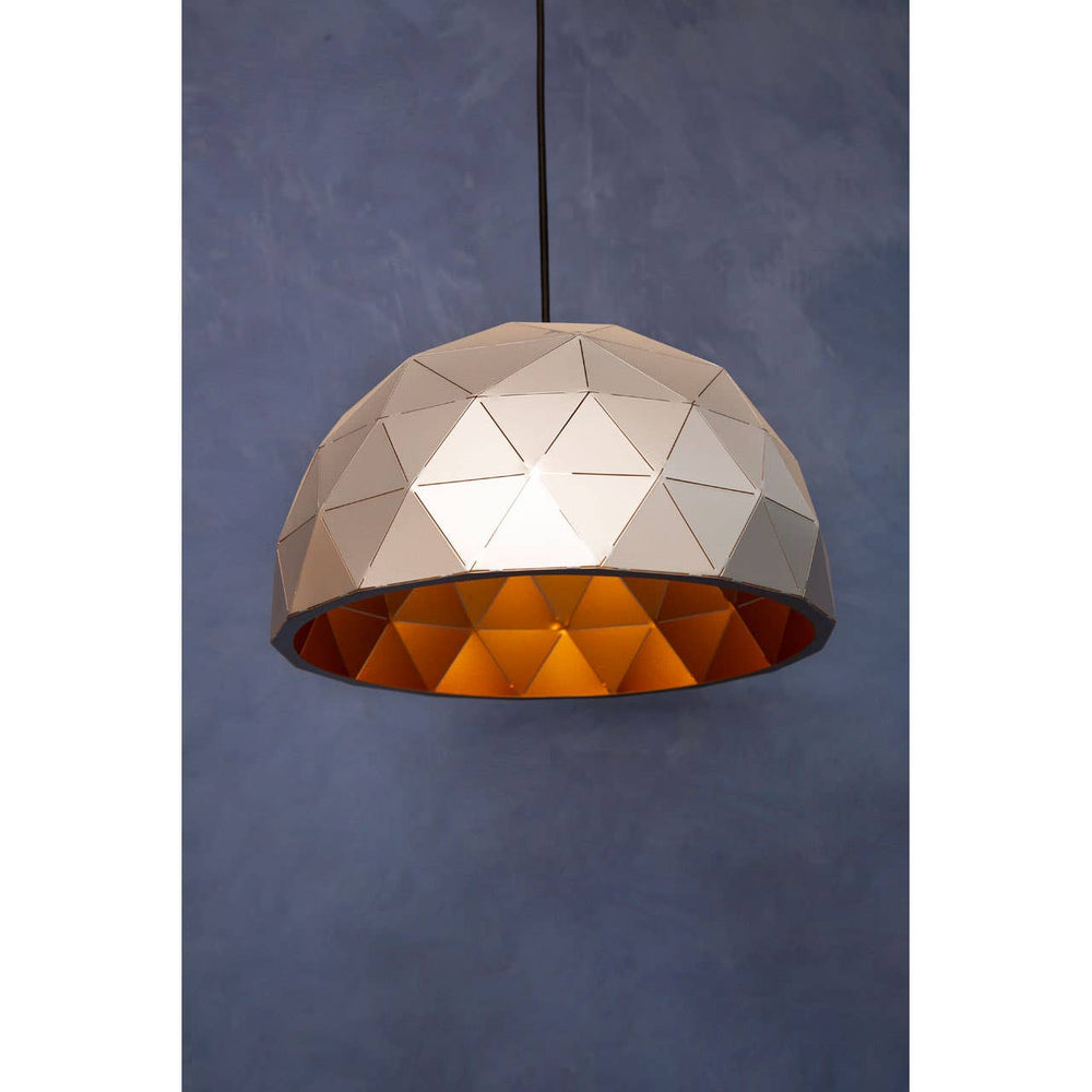 Modern Silver Dome Pendant Light
