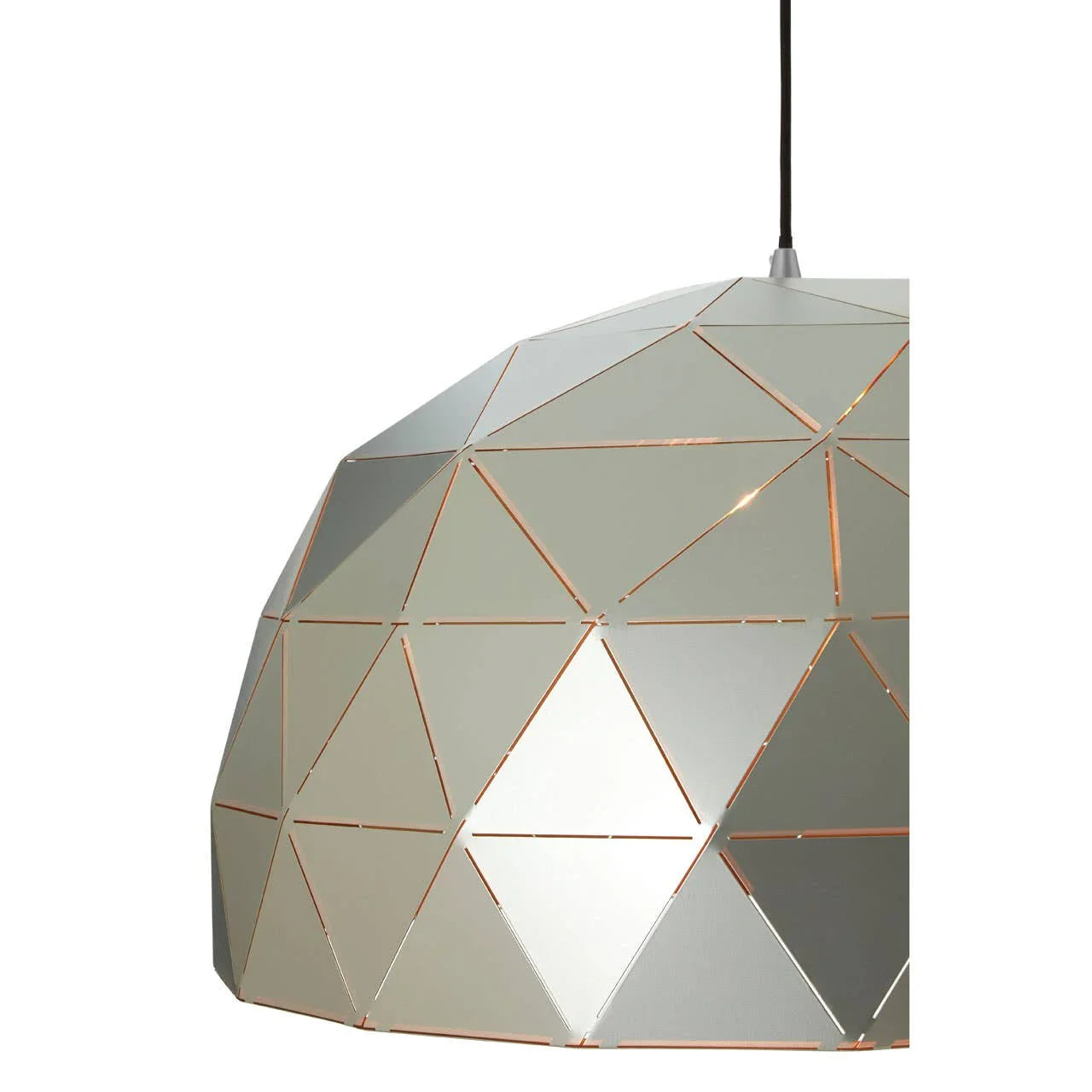Modern Silver Dome Pendant Light