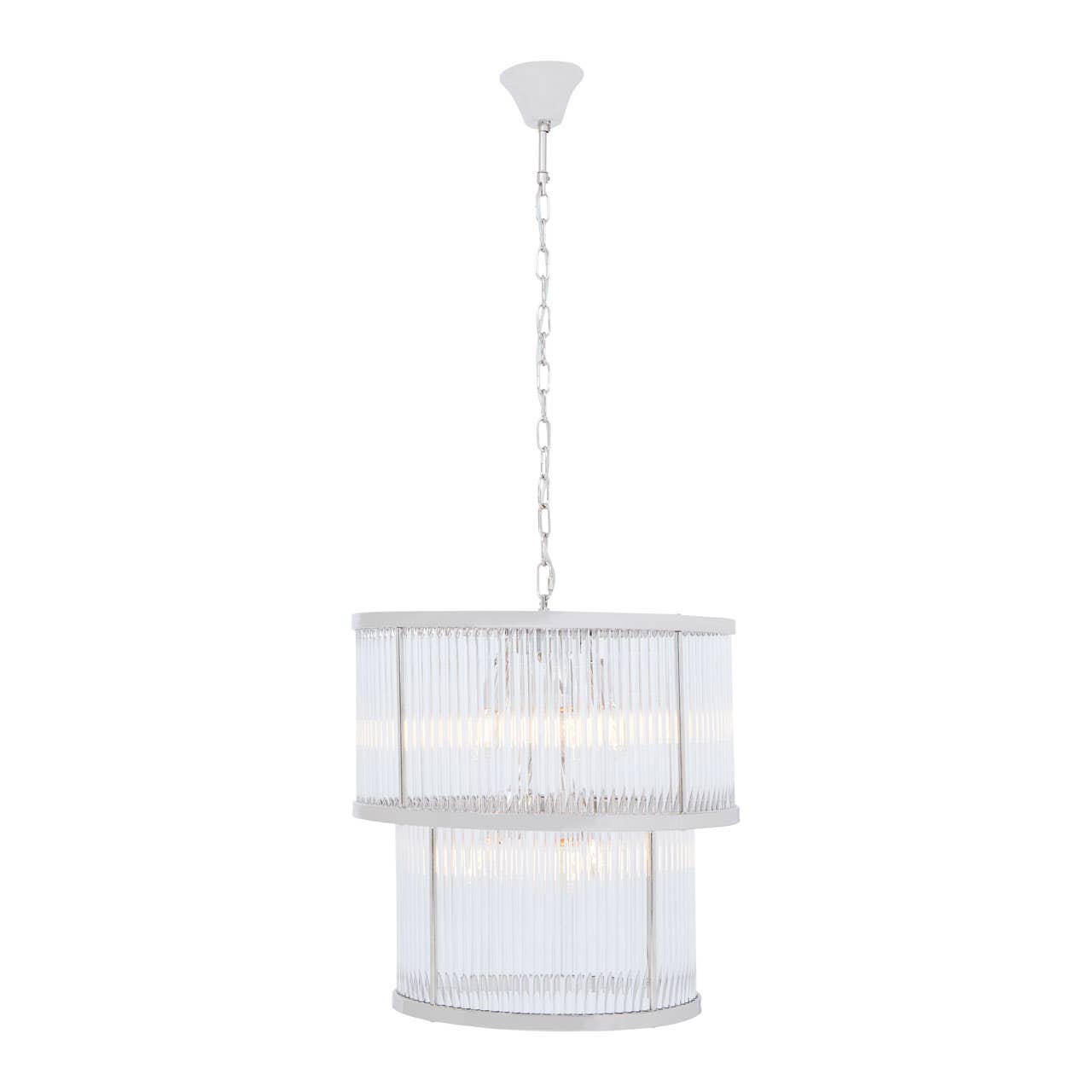 Ribbed Glass Tiered Chandelier