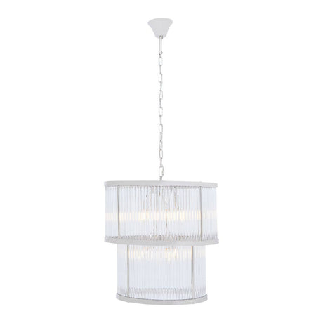 Ribbed Glass Tiered Chandelier