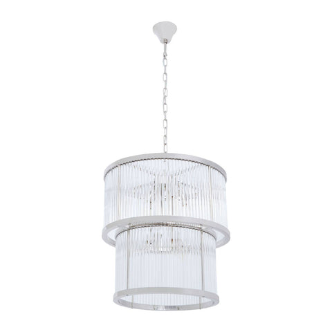 Ribbed Glass Tiered Chandelier