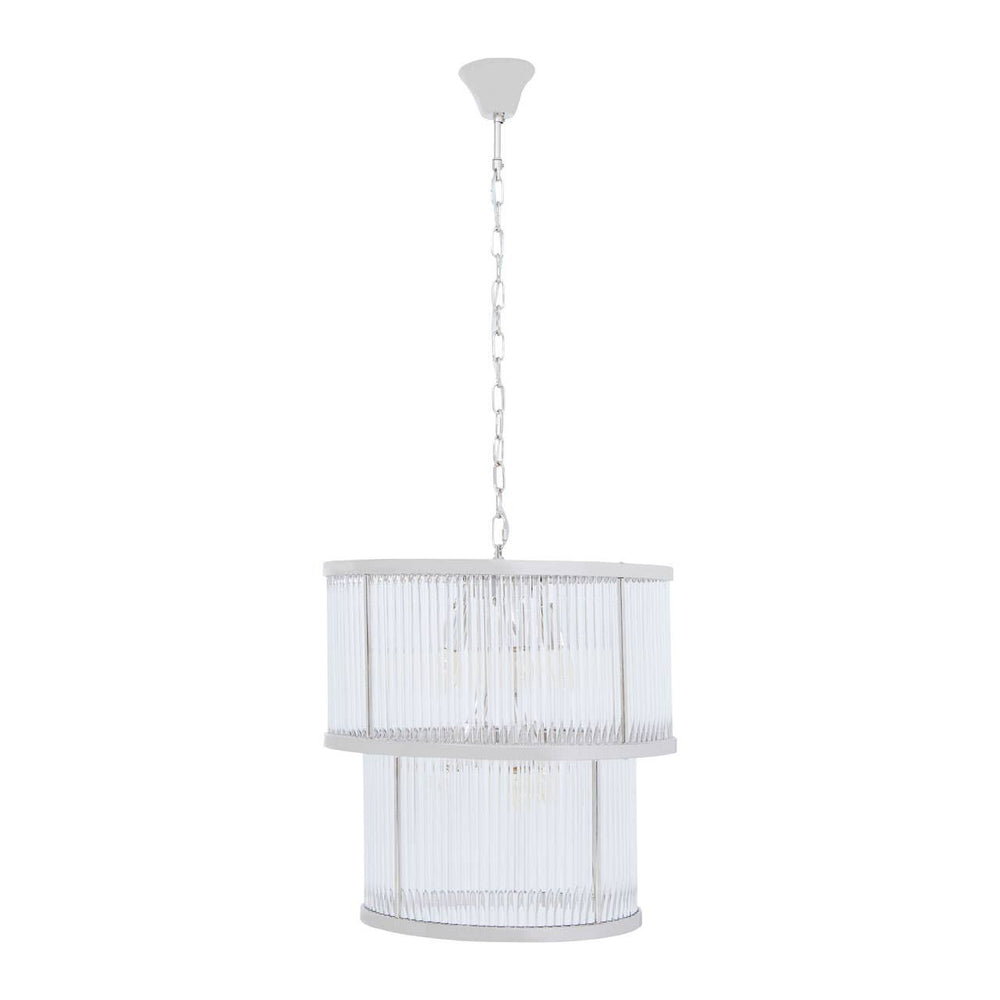 Ribbed Glass Tiered Chandelier