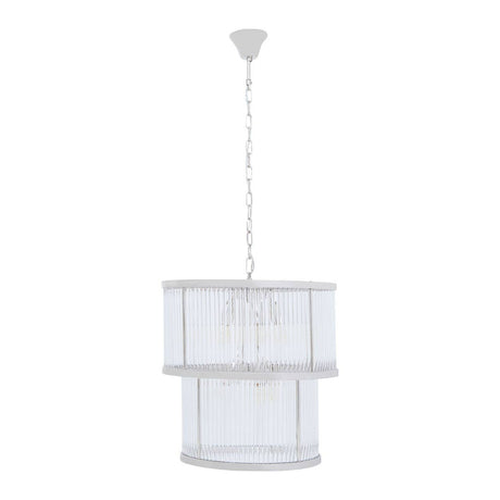 Ribbed Glass Tiered Chandelier
