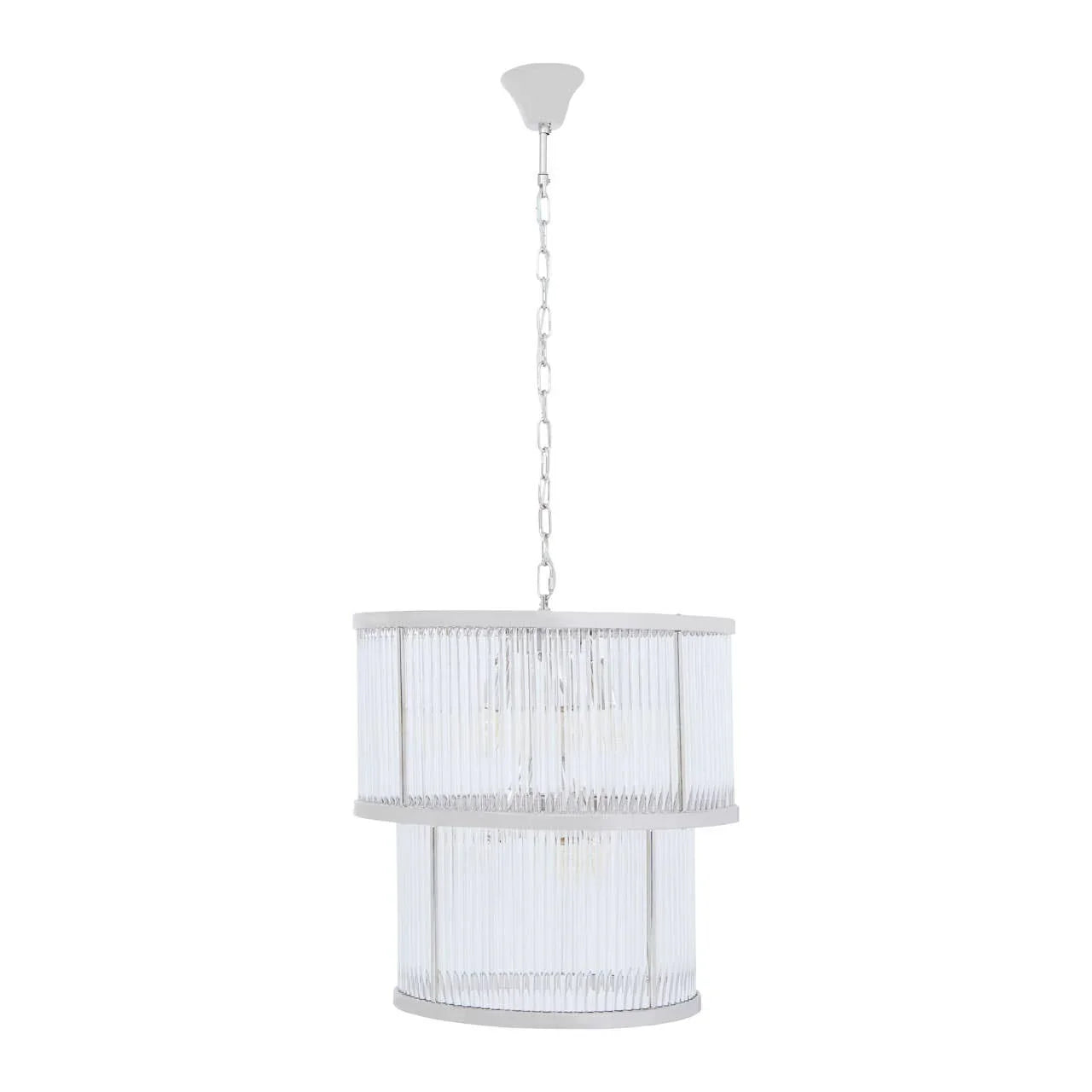 Ribbed Glass Tiered Chandelier