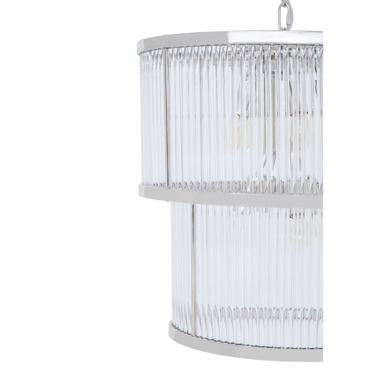 Ribbed Glass Tiered Chandelier