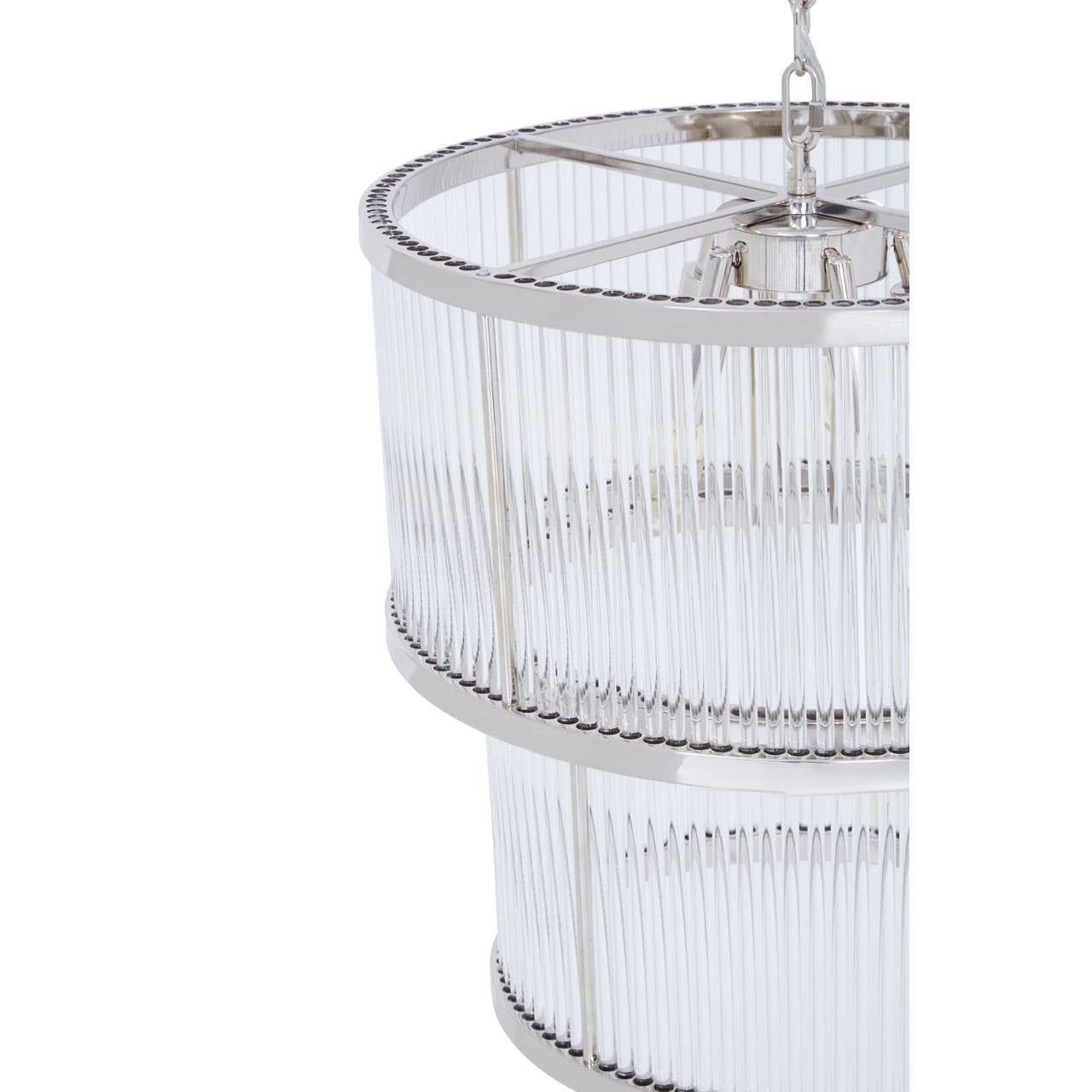 Ribbed Glass Tiered Chandelier