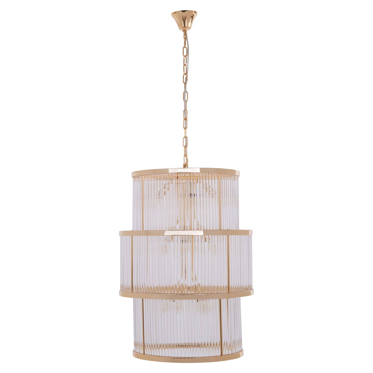 Golden Glass Tiered Chandelier