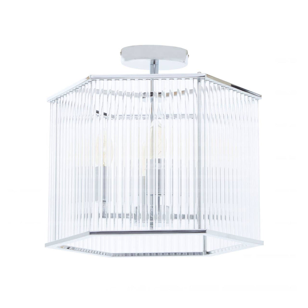 Hexagonal Glass Glow Pendant