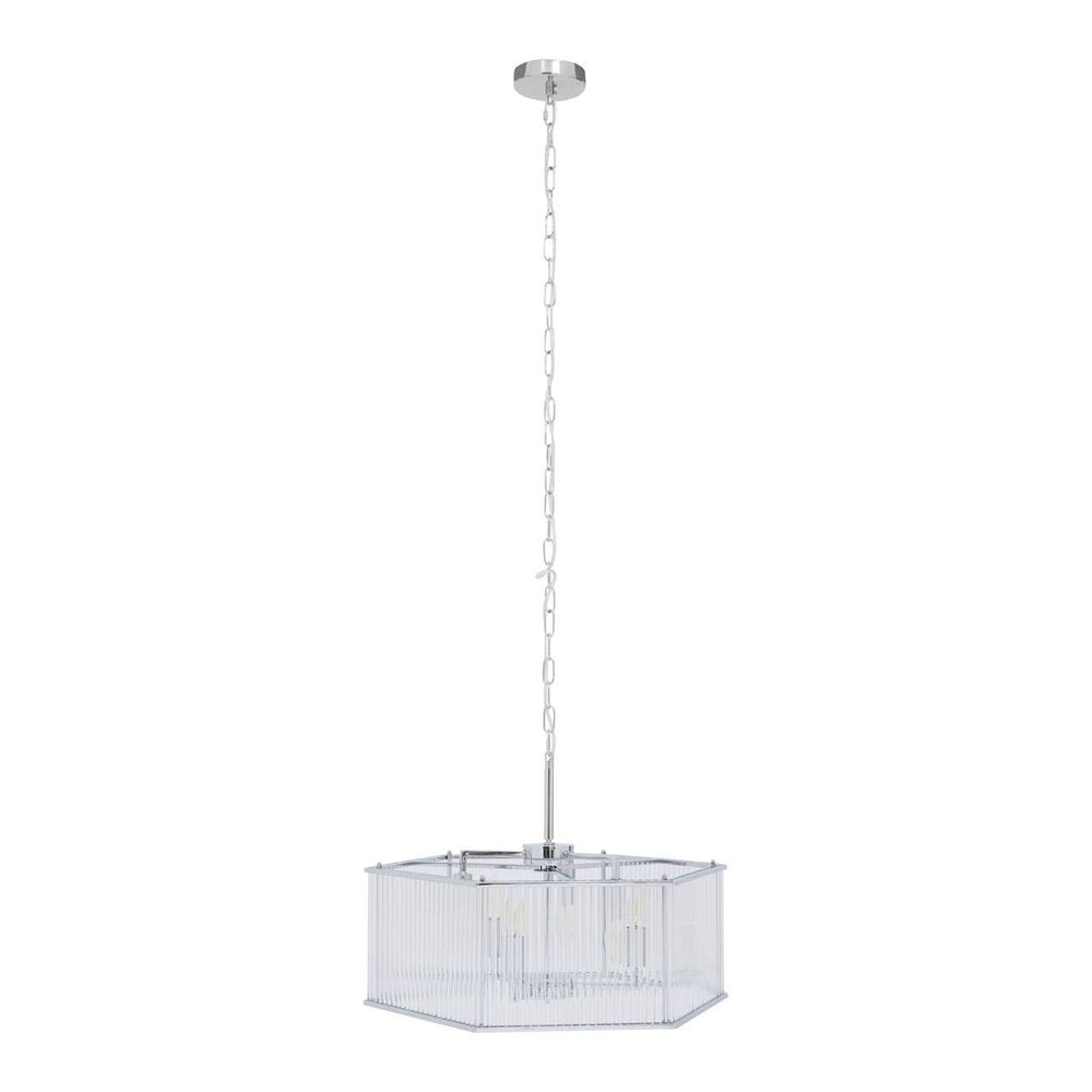 Modern Chrome Hex Pendant Light