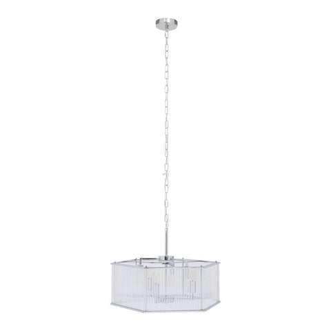 Modern Chrome Hex Pendant Light