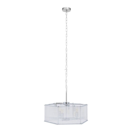 Modern Chrome Hex Pendant Light