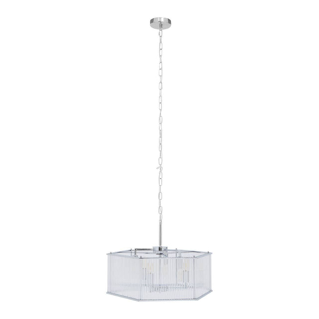Modern Chrome Hex Pendant Light