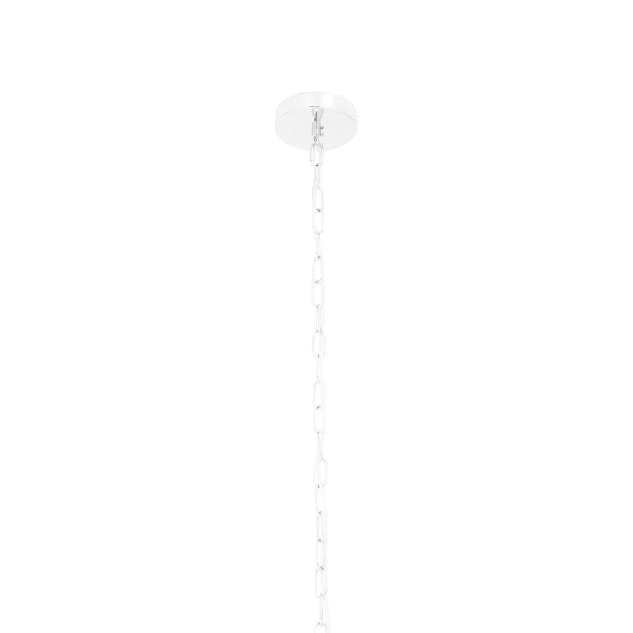 White ceiling light chain with round ceiling plate for pendant lighting fixture
