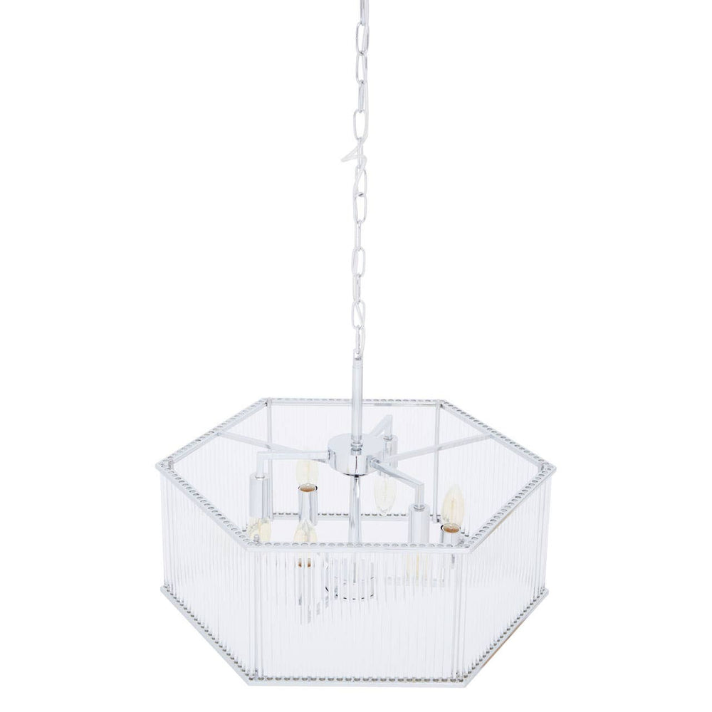 Modern Chrome Hex Pendant Light