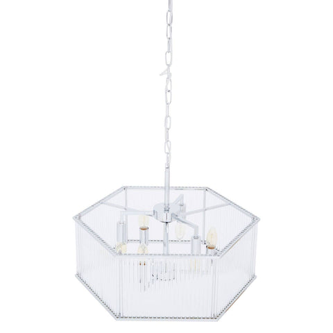 Modern Chrome Hex Pendant Light