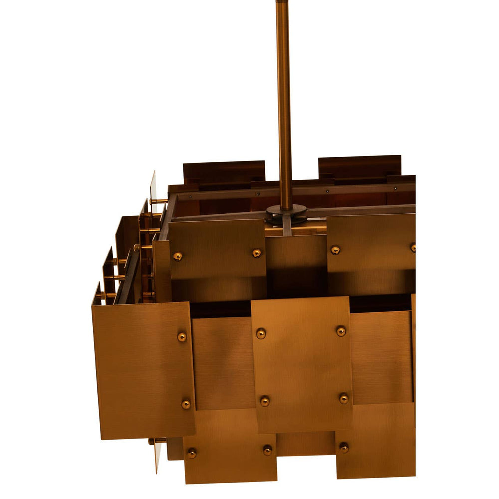 Brass Square Frame Pendant Light