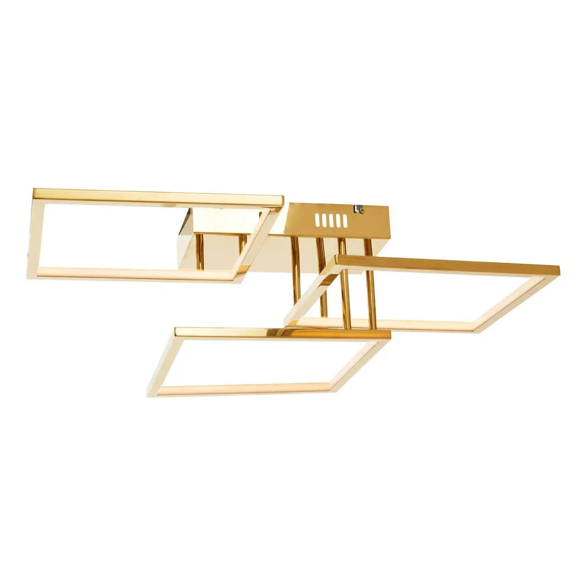 Gold rectangular LED ceiling light with geometric modern frame design